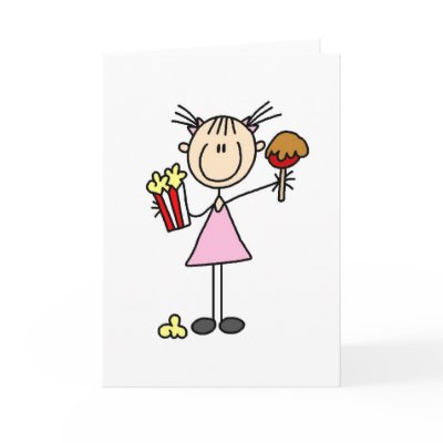 Popcorn And Caramel Apple At The Fair Card by stick_figures