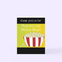 Popcorn and Movie Night Invitation cards