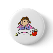 Popcorn And Pajamas Button by stick_figures Popcorn And Pajamas Button