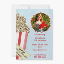 Popcorn Birthday Party Invitation invitations