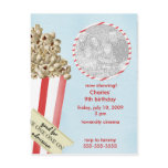 Popcorn Birthday Party Invitation Post Cards