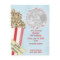 Popcorn Birthday Party Invitation Post Cards