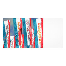 Popcorn Cotton Candy Fair Flags Photo Greeting Card