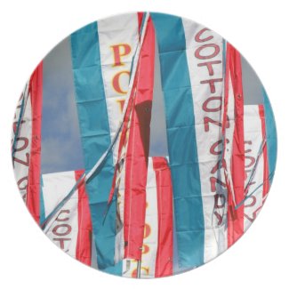 Popcorn Cotton Candy Fair Flags plate