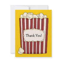 Popcorn Flat Thank You Card Invitation
