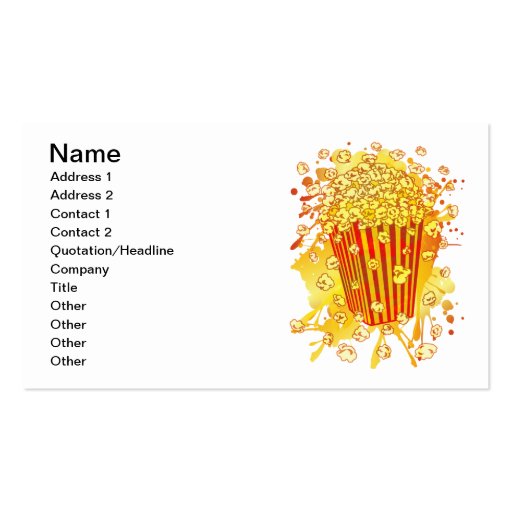 POPCORN_PARTY BUSINESS CARD TEMPLATE