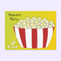 Popcorn Party Invitation postcards