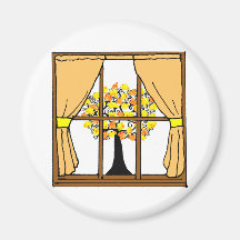 Popcorn Popping on the Apricot Tree Fridge Magnet