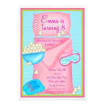 Popcorn Slumber Party Invitations invitations