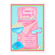 Popcorn Slumber Party Invitations