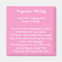 Popcorn String Recipe Magnet color