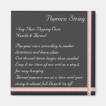 Popcorn String Recipe Magnet ribbon
