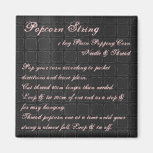 Popcorn String Recipe Magnet silk