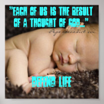 POPE BENEDICT ON LIFE PRINT