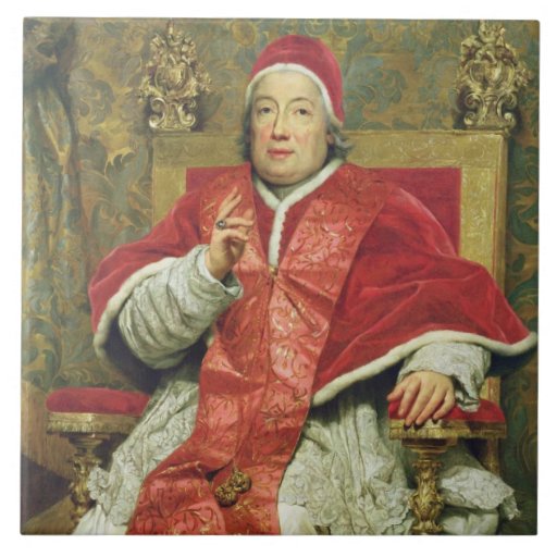 Pope Clement XIII (1693-1769) (oil on canvas) Ceramic Tile | Zazzle