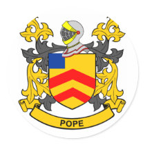 POPE Coat of Arms stickers by familycrest POPE Coat of Arms stickers