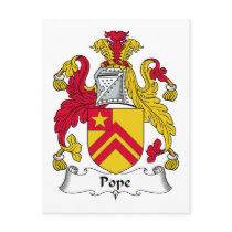 Pope Family Crest postcards by coatsofarms Pope Family Crest postcards