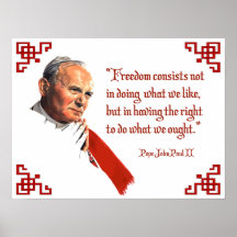 Pope John Paul II Freedom Poster