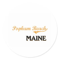 Popham Beach Maine Classic Round Stickers