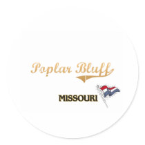 Poplar Bluff Missouri City Classic Round Stickers