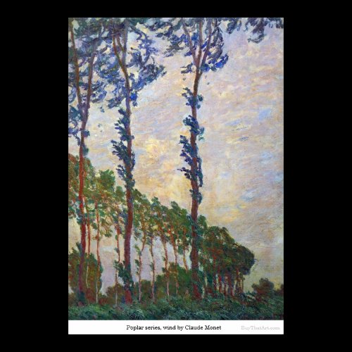 Poplar series, wind by Claude Monet Print