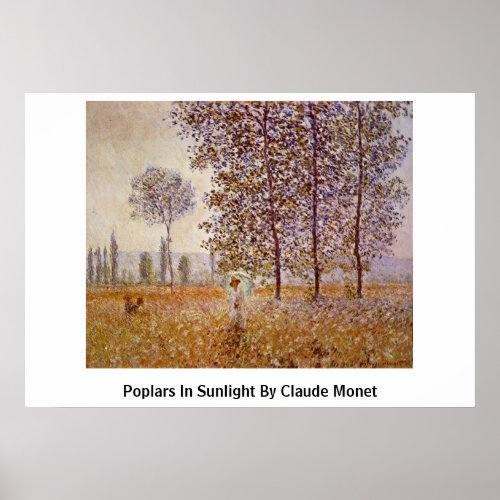 Poplars In Sunlight By Claude Monet Poster