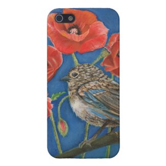 Poppies and Bird iphone 5 Case from original art