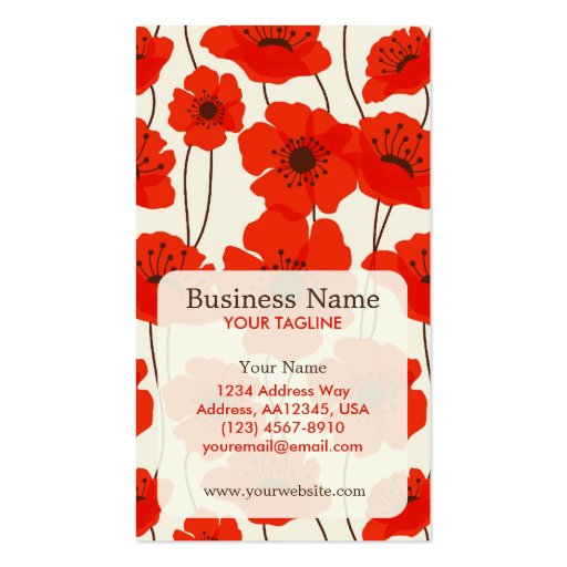 Poppies Appointment Business Card (front side)