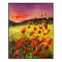 poppies at sunset posters