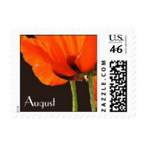 Poppies August Birthday Flower Stamp