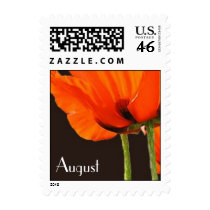 Poppies August Birthday Flower Vertical Stamp stamps
