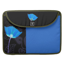 Poppies Blue Deco Macbook Pro Sleeve