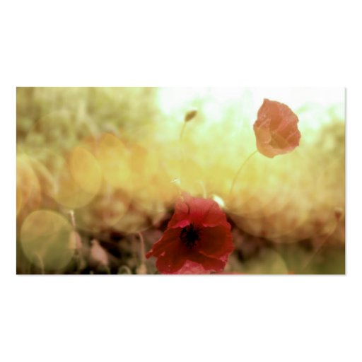 Poppies Card Business Card Template (back side)