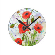 'Poppies' Clock