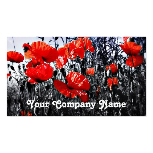 Poppies Custom Business Cards (front side)