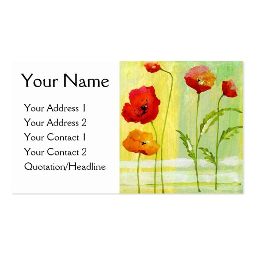 Poppies - Customized Business Card (front side)