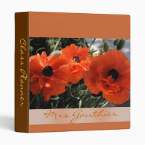 Poppies Floral Class Planner Teachers Binder