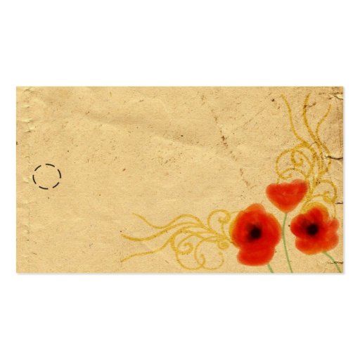 Poppies Hang Tag Business Card (front side)