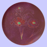 Poppies in Burgundy plates