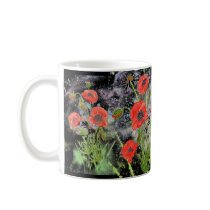 'Poppies in Space' Mug