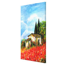 POPPIES IN TUSCANY CANVAS PRINT