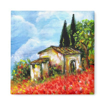 Poppies in Tuscany magnets by bulgan_lumini Poppies in Tuscany magnets