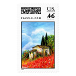 POPPIES IN TUSCANY POSTAGE STAMP