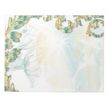 Poppies & Leaves - Teal & Gold Scratch Pads