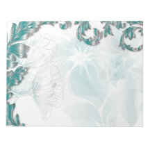 Poppies & Leaves - Teal & Silver Note Pads