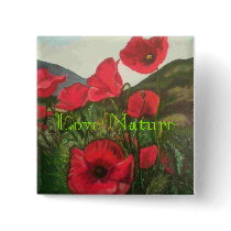 Poppies, Love Nature buttons by Gandhali Poppies, Love Nature buttons