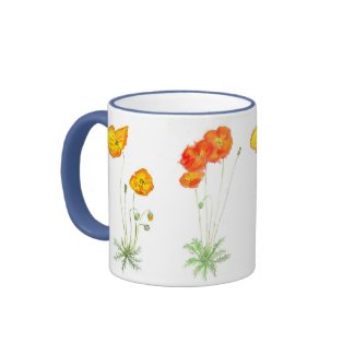'Poppies' Ringer Mug mug