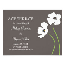 Poppies Save the Date Personalized Invites