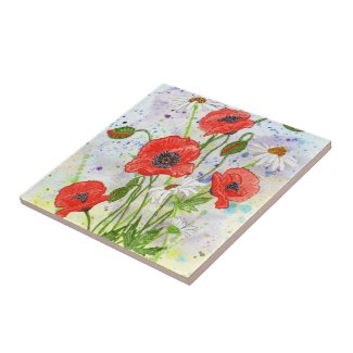'Poppies' Tile
