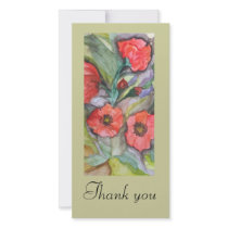 POPPIES -WATERCOLOUR, Thank you card photo cards